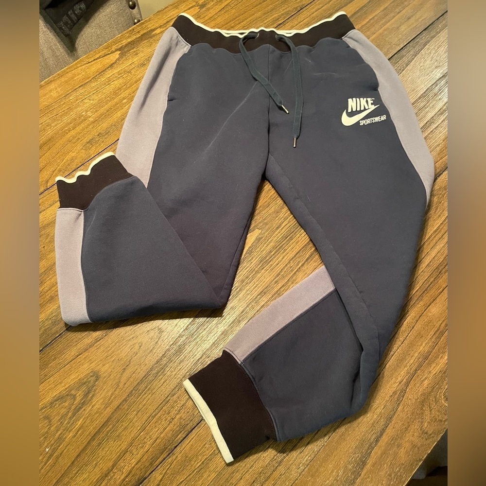 Nike Navy and Light Gray Colorblock Joggers